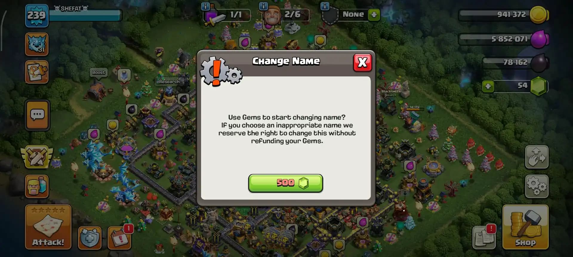 [Almost 10 Epic Max] Th18 Close Max | Max Wall | Max Dfc | Nc 500 | Heroes: 100-101-88-77-52 | Max Troops | 2782 Ws | Full Access | Xp-239