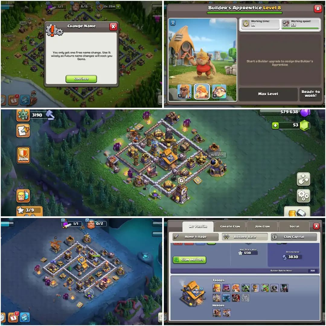 TH 15 ALMOST MAX TIPE✦ BUILDER BASE WOW✦HERO|84|86|60|63|30✦VERY HIGH EPIC✦NC YES✦BUILDER APPRENTICE MAX✦8 HERO SKIN✦WOW PROFILE✦DFC MAX