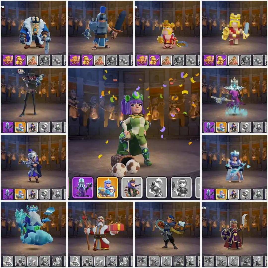 MOST RARE LEAGUE KING SKIN✦TH 15 ALMOST MAX✦ HIGH EPIC LEVEL✦HERO|83|83|59|54|35✦14X HERO SKIN ✦BUILDER BASE 95% MAX✦ DFC 95% MAX HIGH PROFILE