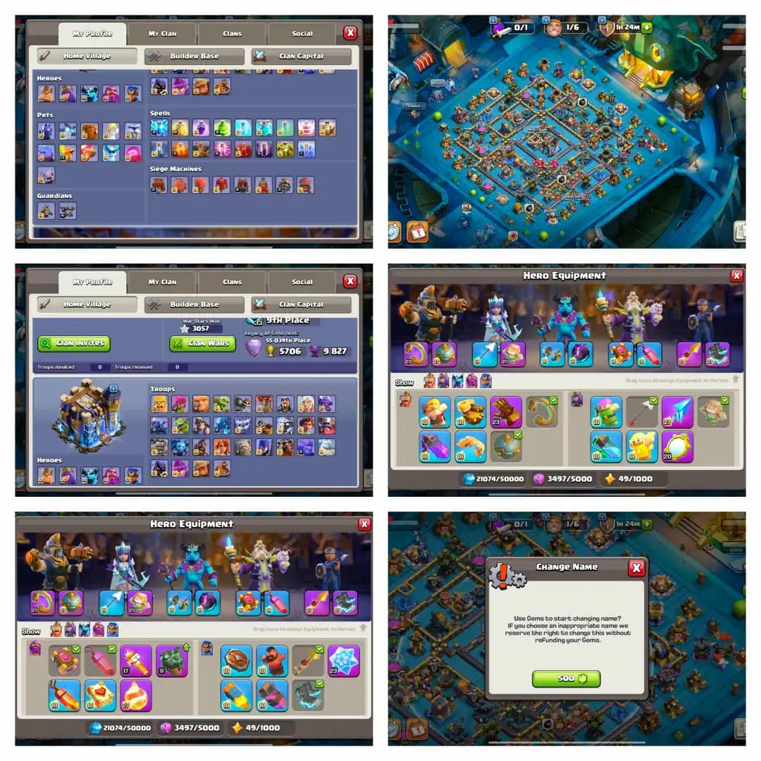 Th 18 Max Out✰[Heros-105-105-80-55]✰ 100% Max Walls⧗7 Epic Equipment✰ BEST-DEAL