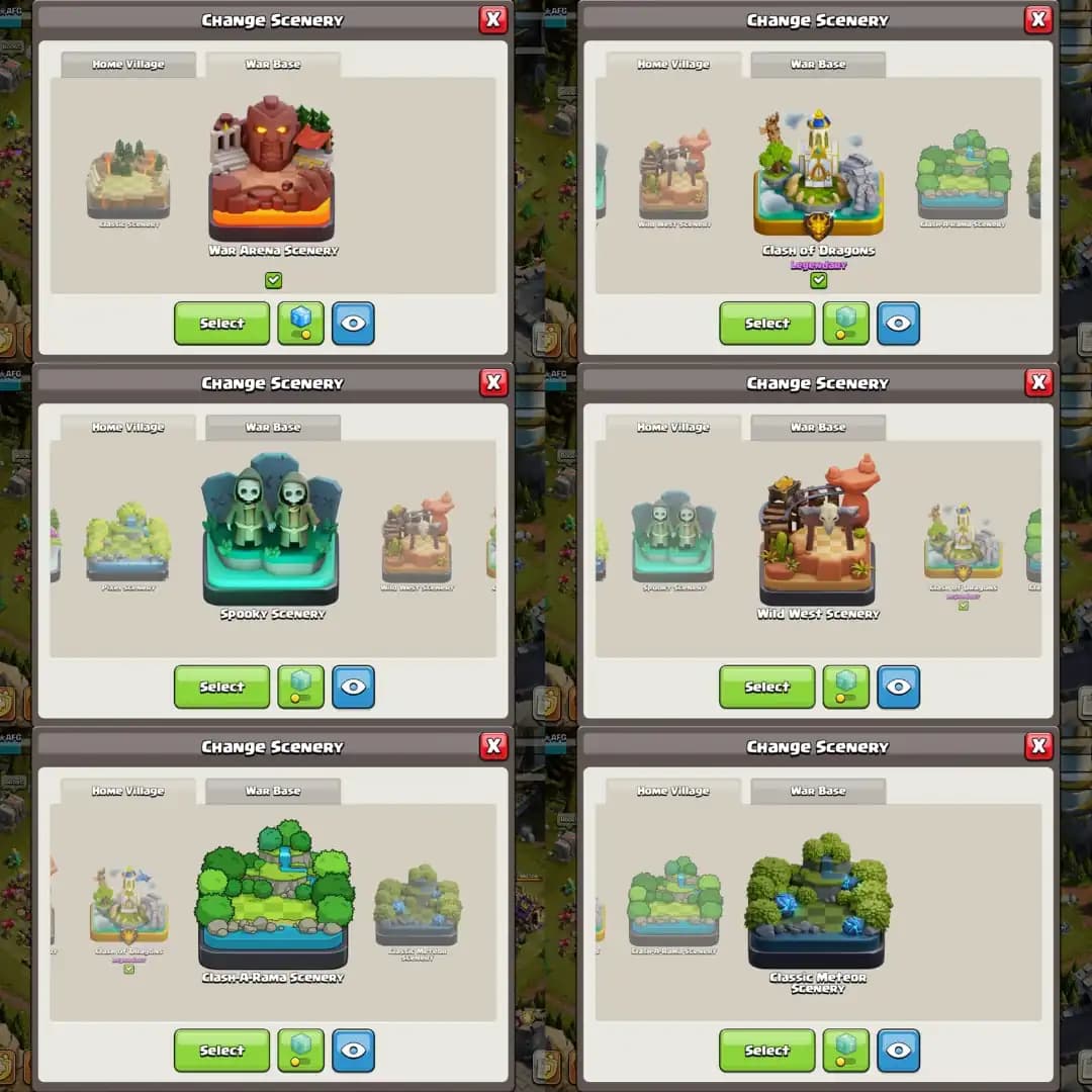 US Local Th18 Near Max➜War Arena Scenery➜10 Epic Max➜5X Scenery➜15X Skins➜League Skin➜Hero:102-103-91-78-53➜3273WS➜Full Access