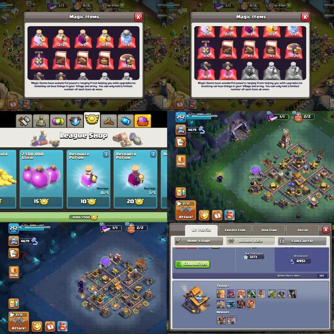 US Local Th18 Near Max➜War Arena Scenery➜10 Epic Max➜5X Scenery➜15X Skins➜League Skin➜Hero:102-103-91-78-53➜3273WS➜Full Access