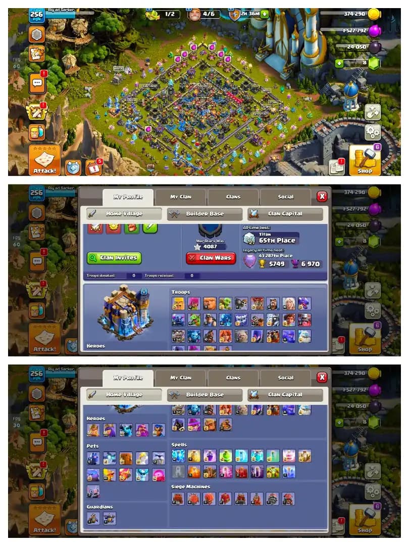 [VERY BEST DEAL] EXP-256➤TH18 MAX➤5 HERO➤ || 8 EPIC MAX ➤HEROS- 105-105-95-85-55➤12 EPIC EQUIPMENT ➤NC-1500 ➤LOTS OF SKINS