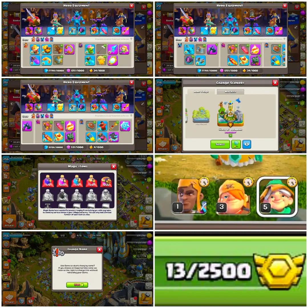 [VERY BEST DEAL] EXP-256➤TH18 MAX➤5 HERO➤ || 8 EPIC MAX ➤HEROS- 105-105-95-85-55➤12 EPIC EQUIPMENT ➤NC-1500 ➤LOTS OF SKINS