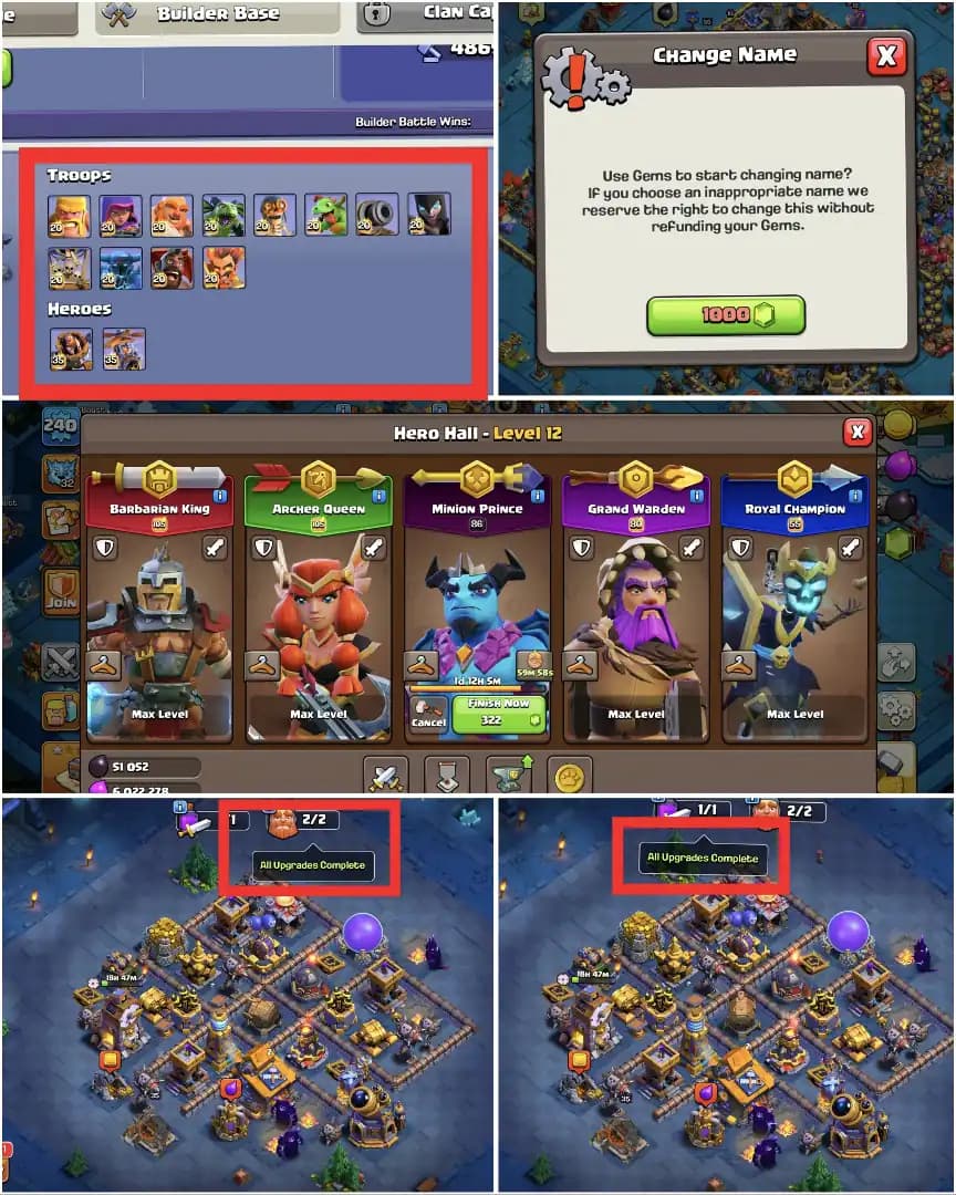 [TOP DEAL] TH18 FULLY MAX [100% MAX WALL] [4 HERO MAX] [6 EPIC MAX + OTHERS MAX] [100% MAX DFC&TROOPS&PETS] [B.B 200% MAX] PAID SCENERY | FULL ACCESS