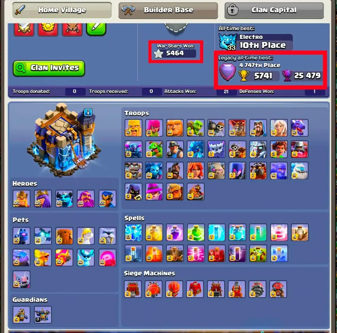 [Best Deal] Th18 Fully Max [185+ Old Obstacles] [100% Max Profile] [5 Heroes Max] Almost 11 Epic Max [5468 Ws] [100% Wall Max] Xp-280 | B.B 100% Max