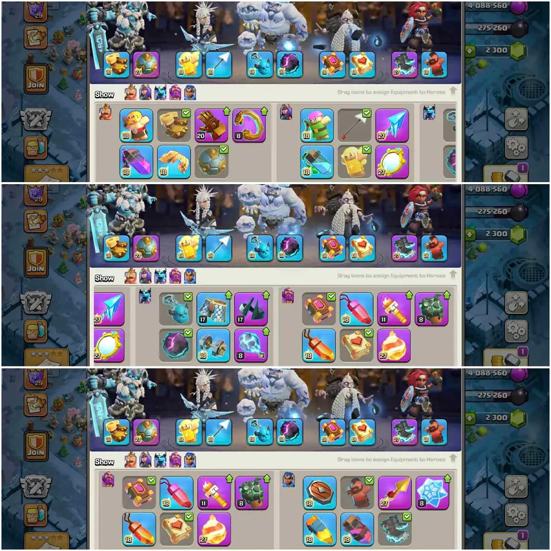 [Top Deal] Th18 Fully Max | 100% Max Profile | 8 Epic Max | 6x Scenery | 32x Hero Skin | Max Dfc | Max Hero | 4794 Ws | B.B 200% Max | Nc Yes
