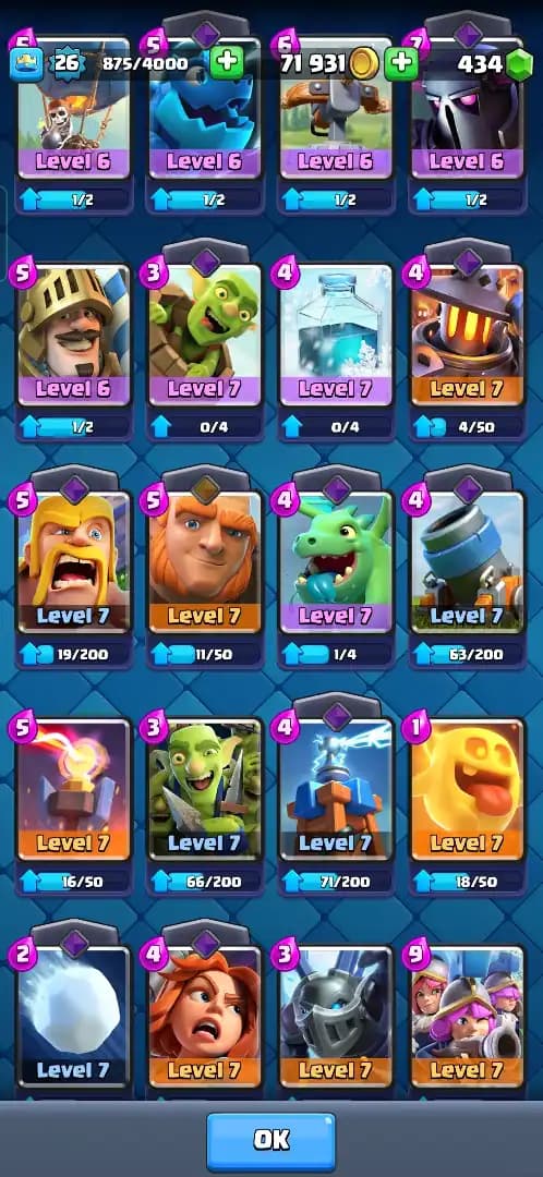 ACC LEVEL 26 | KT LEVEL 10 | ARENA 15 | Trophies 5000 | 92 Cards | 9 Emotes | Free Name Change | 1 Evolution | (Hero Obtainable)