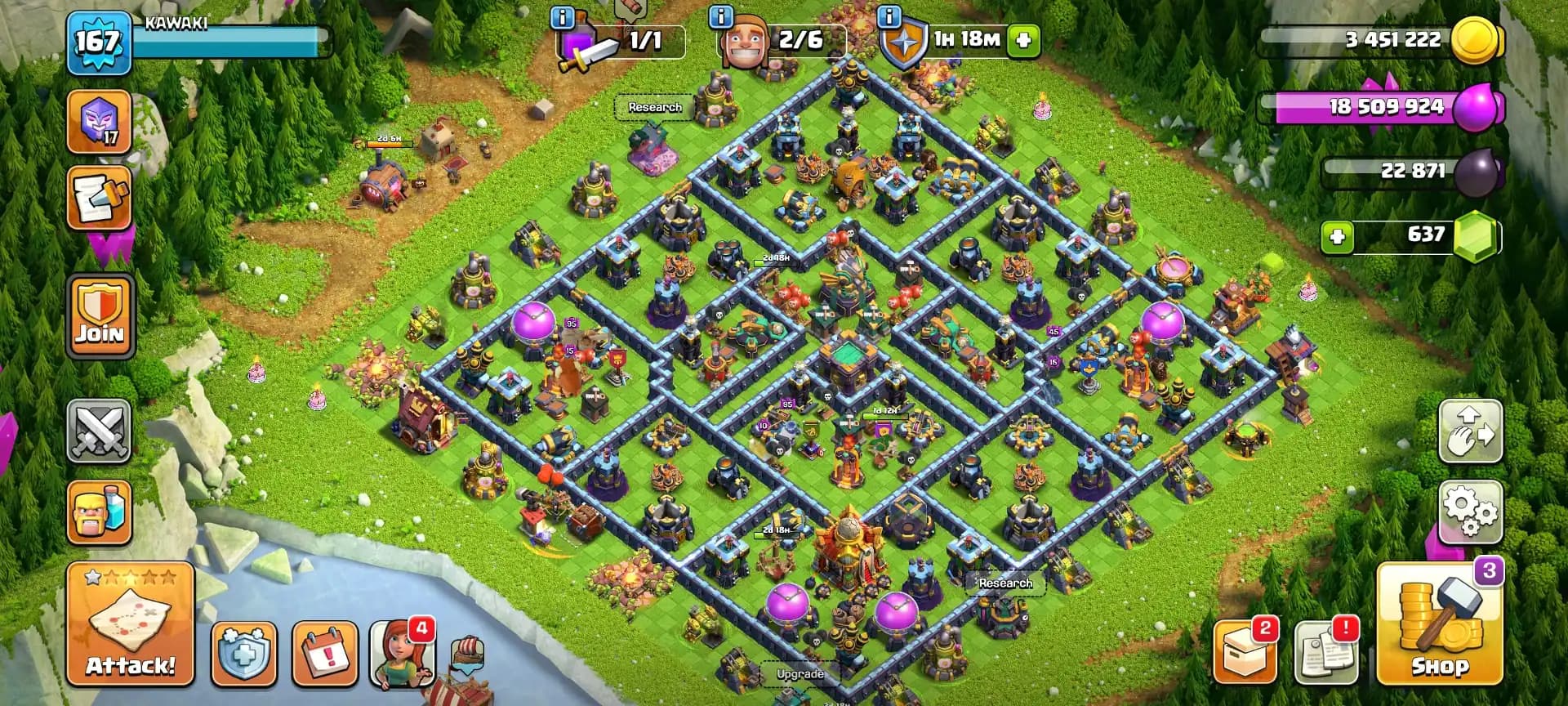[Super Cheap] Th16 Near Max [High Hero] High Epic | Heroes: 80-79-50-53-27 | Dark Wall | High Dfc | 6x Skin | Xp-167 | 6B | Full Access