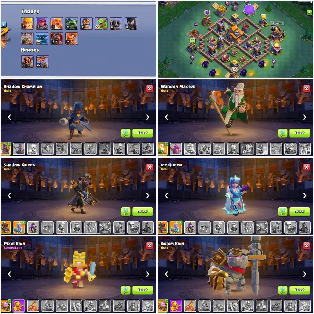 [Super Cheap] Th16 Near Max [High Hero] High Epic | Heroes: 80-79-50-53-27 | Dark Wall | High Dfc | 6x Skin | Xp-167 | 6B | Full Access