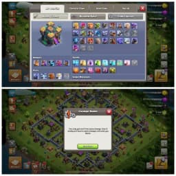 TH14 NEAR MAX BASE⚡️3 EPIC EQUIPMENTS⚡️XP- 159⚡️HERO 57-68-43-46-15⚡️BLUE WALLS ⚡️2744 GEMS⚡️3 SKINS⚡️MAGIC ITEMS ⚡️NC FREE⚡️OP LAB ⚡️