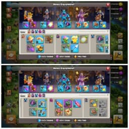 TH14 NEAR MAX BASE⚡️3 EPIC EQUIPMENTS⚡️XP- 159⚡️HERO 57-68-43-46-15⚡️BLUE WALLS ⚡️2744 GEMS⚡️3 SKINS⚡️MAGIC ITEMS ⚡️NC FREE⚡️OP LAB ⚡️