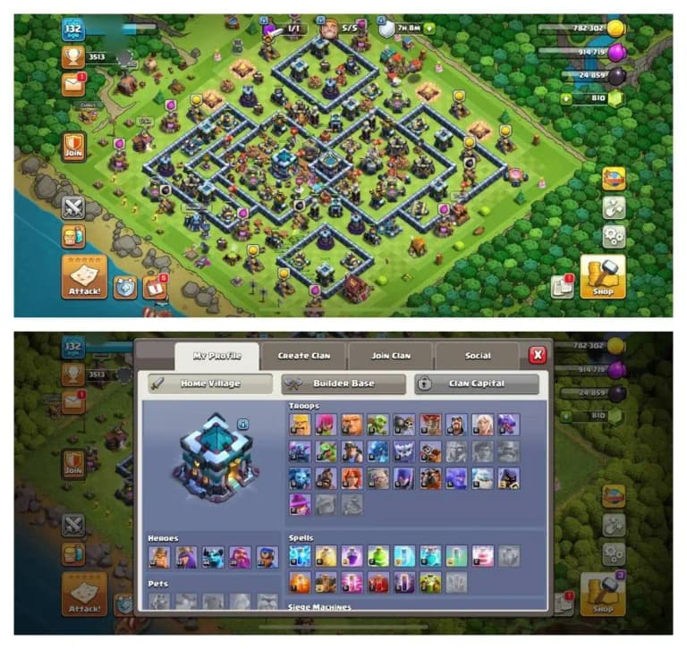TH13 SEMI MAX ⚡️6 EPIC EQUIPMENT⚡️XP-132⚡️HERO 52-62-44-39-23⚡️500 GEMS NAME CHANGE⚡️MAGIC ITEMS⚡️OP LAB⚡️INSTANT DELIVERY 🚚