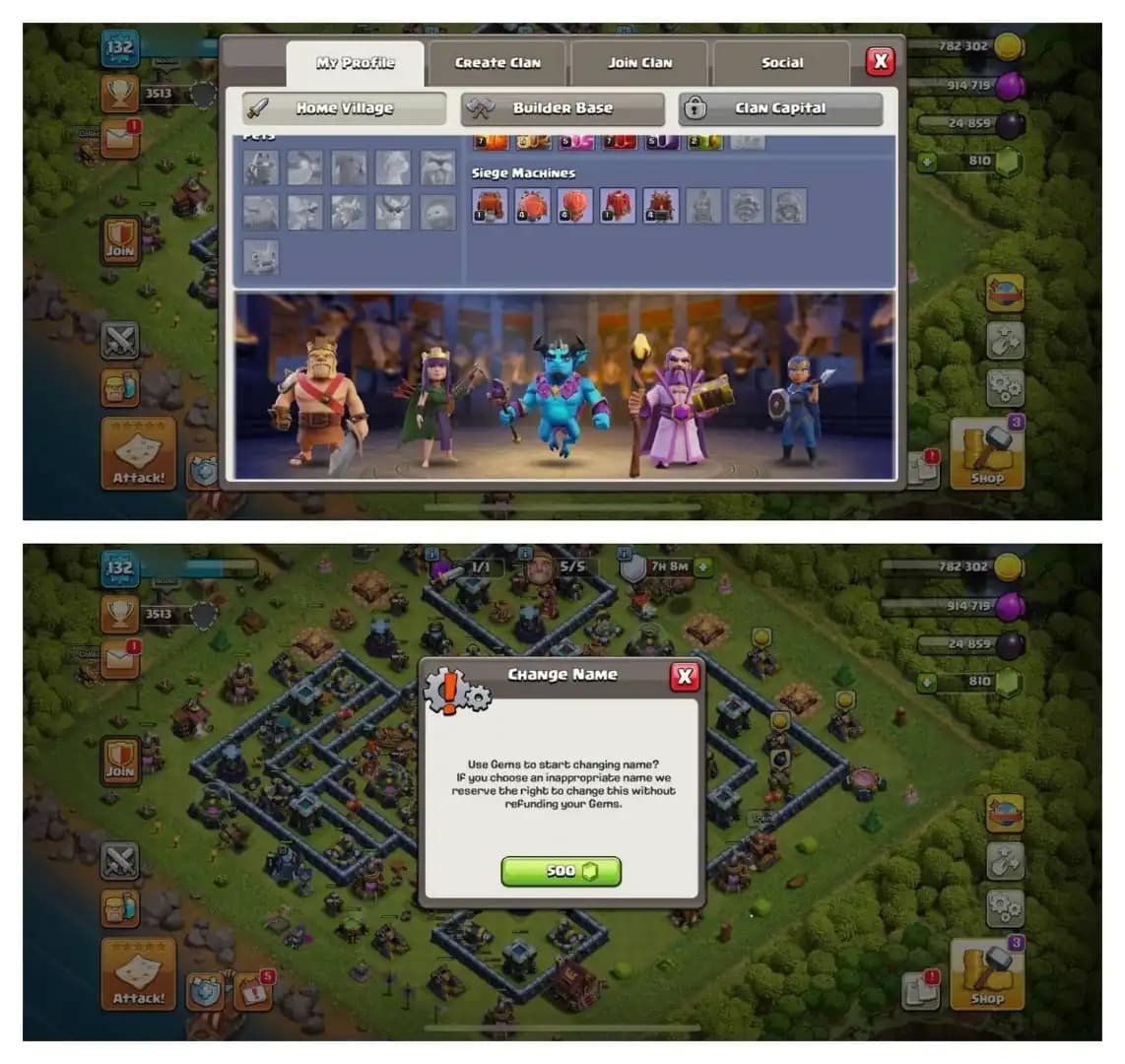 TH13 SEMI MAX ⚡️6 EPIC EQUIPMENT⚡️XP-132⚡️HERO 52-62-44-39-23⚡️500 GEMS NAME CHANGE⚡️MAGIC ITEMS⚡️OP LAB⚡️INSTANT DELIVERY 🚚