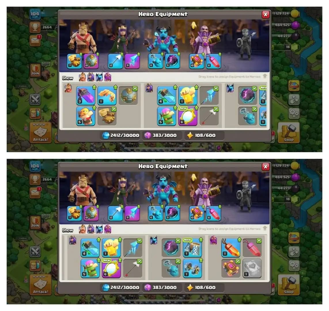 {70% DISCOUNT} TH13 GOOD BASE ⚡️3 EPIC EQUIPMENT⚡️XP-104⚡️HERO 49-52-31-22⚡️500 GEMS NAME CHANGE⚡️MAGIC ITEMS⚡️OP LAB⚡️INSTANT DELIVERY 🚚