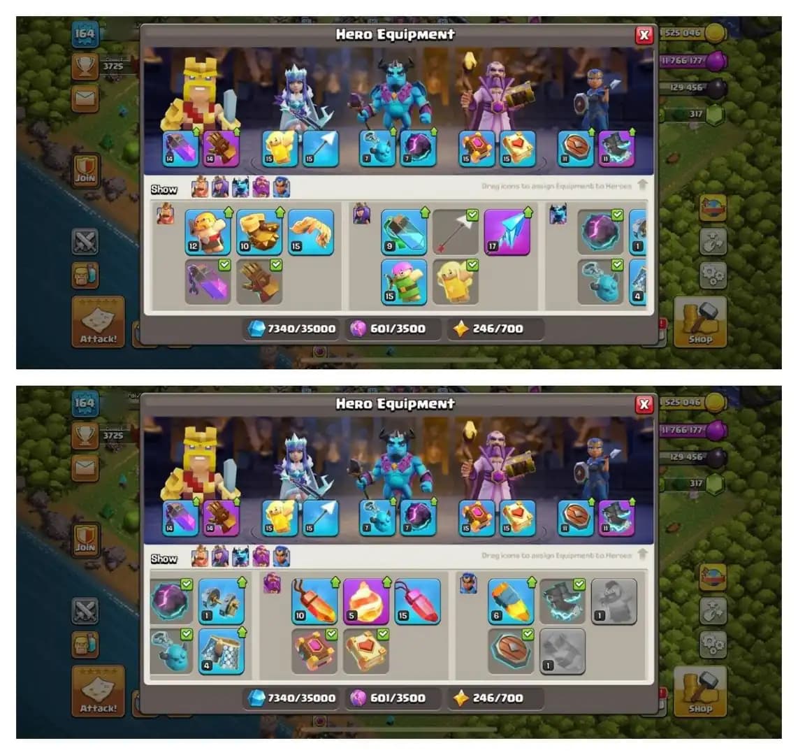 {70% DISCOUNT} TH13 SEMI MAX ⚡️4 EPIC EQUIPMENT⚡️XP-164⚡️HERO 68-68-42-47-15⚡️580 CWL MEDALS ⚡️MAGIC ITEMS⚡️OP LAB⚡️INSTANT DELIVERY 🚚