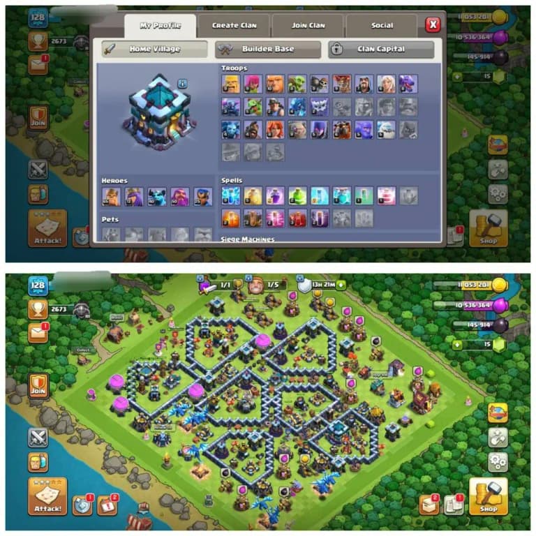 {65% DISCOUNT} TH13 ALMOST MAX ⚡️2 EPIC EQUIPMENT⚡️XP-128⚡️HERO 65-72-40-50-25⚡️MAGIC ITEMS⚡️OP LAB⚡️INSTANT DELIVERY 🚚