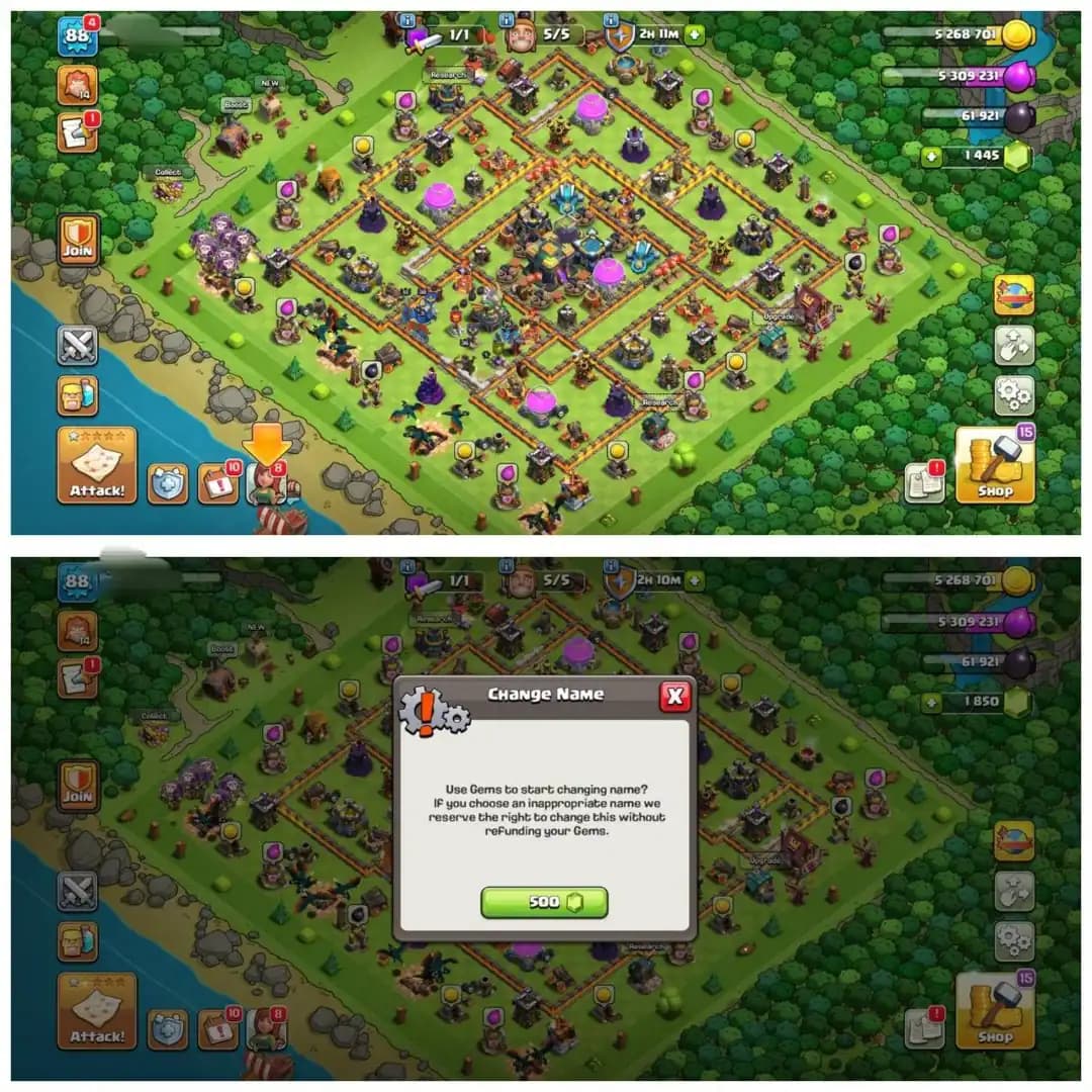 {60% DISCOUNT} TH14 RUSH ID ⚡️4 EPIC EQUIPMENT⚡️XP-88⚡️HERO 38-36-29-20-13⚡️500 GEMS NAME CHANGE⚡️MAGIC ITEMS⚡️ OP LAB⚡️INSTANT DELIVERY 🚚