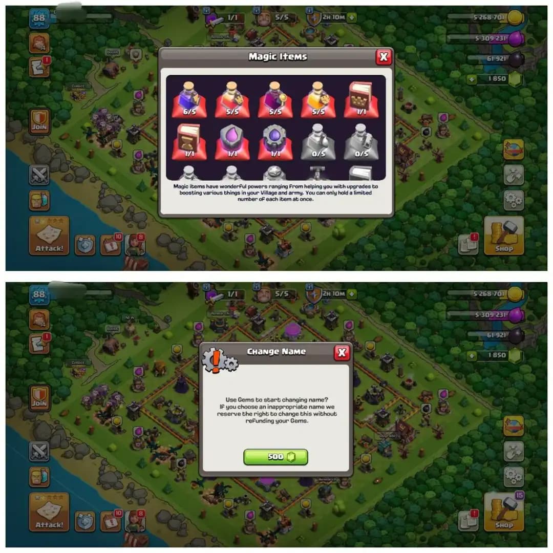 {60% DISCOUNT} TH14 RUSH ID ⚡️4 EPIC EQUIPMENT⚡️XP-88⚡️HERO 38-36-29-20-13⚡️500 GEMS NAME CHANGE⚡️MAGIC ITEMS⚡️ OP LAB⚡️INSTANT DELIVERY 🚚