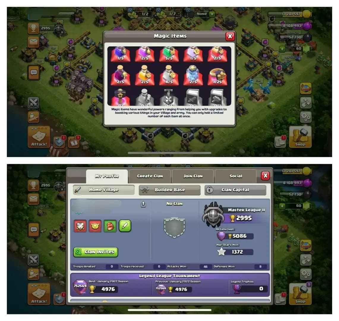 {CRAZY ACCOUNT} TH14 SEMI MAX ⚡️XP-213⚡️HERO 63-80-55-30⚡️MAGIC ITEMS⚡️OP LAB⚡️INSTANT DELIVERY 🚚