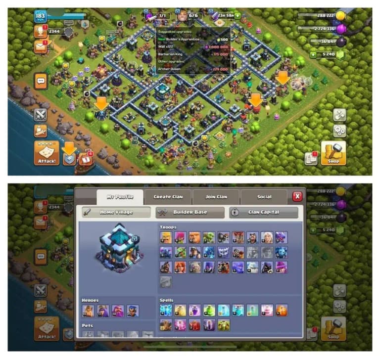 {CRAZY ACCOUNT} TH13 ALMOST MAX ⚡️1391 CWL MEDALS ⚡️XP-183⚡️HERO 65-73-50-25⚡️FREE NAME CHANGE ⚡️BLUE WALLS⚡️MAGIC ITEMS⚡️OP LAB⚡️INSTANT DELIVERY 🚚