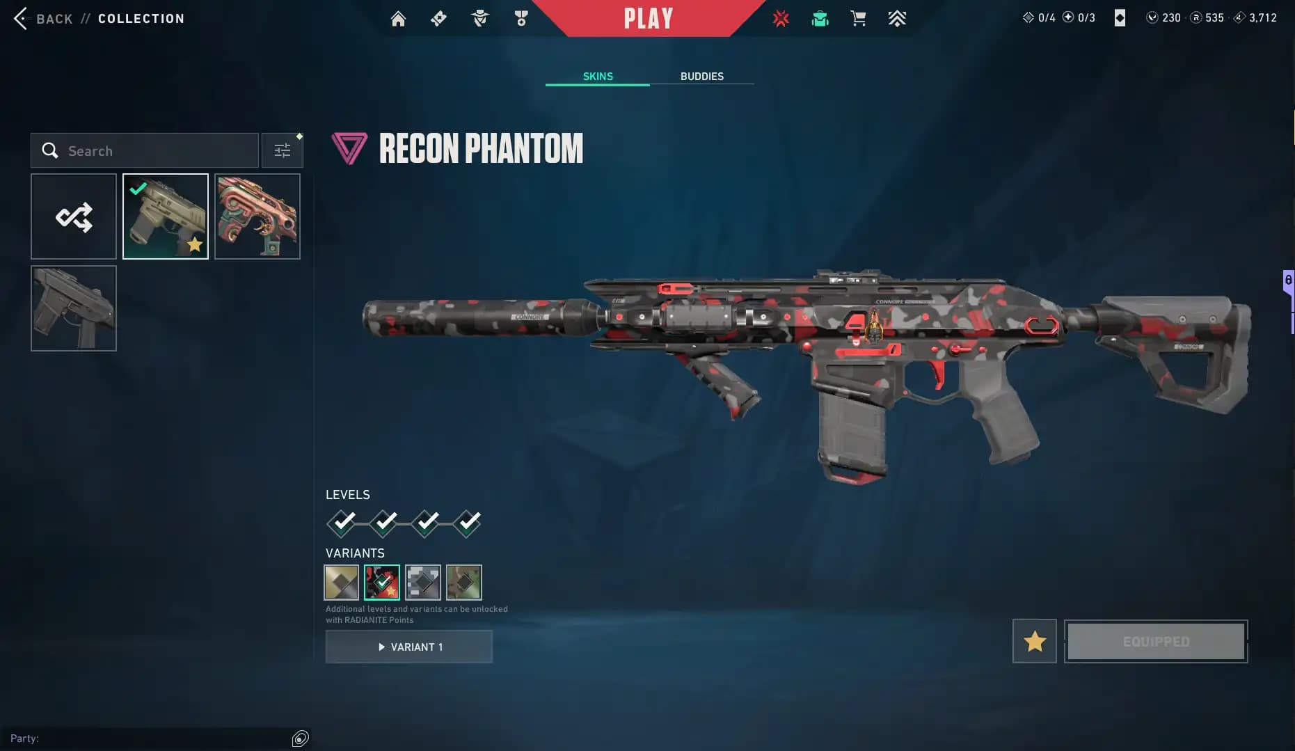 Valorant Account – Level 224 | EU Region | Prime Vandal | Reaver Operator | Recon Phantom | celestial knife | Platinum 3 Peak