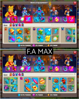 [Nc Free] Bhilder Hall 100% Max | Th16 Near Max | FA-MAX | Heroes: 95-95-71-70-41 | 3 Hero Max | 1 Epic Max/All epic High | Xp-224 | Full Access