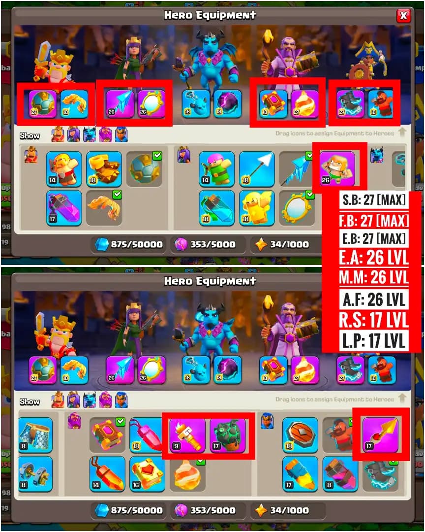 [Nc Free] [Very Best Deal] Th18 Near Max | 3× Epic Max+3× 26 Lvl | Heroes: 96-89-72-75-50 | Xp-222 | B.B Max | Max Type Troops | Full Access