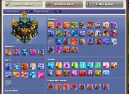 [100% Wall Max] Super Deal | Th17 Near Max | Nc Yes | Heroes: 97-96-61-70-45 | Xp-213 | All Epic High Lvl | High Pets & Troops | Full Access