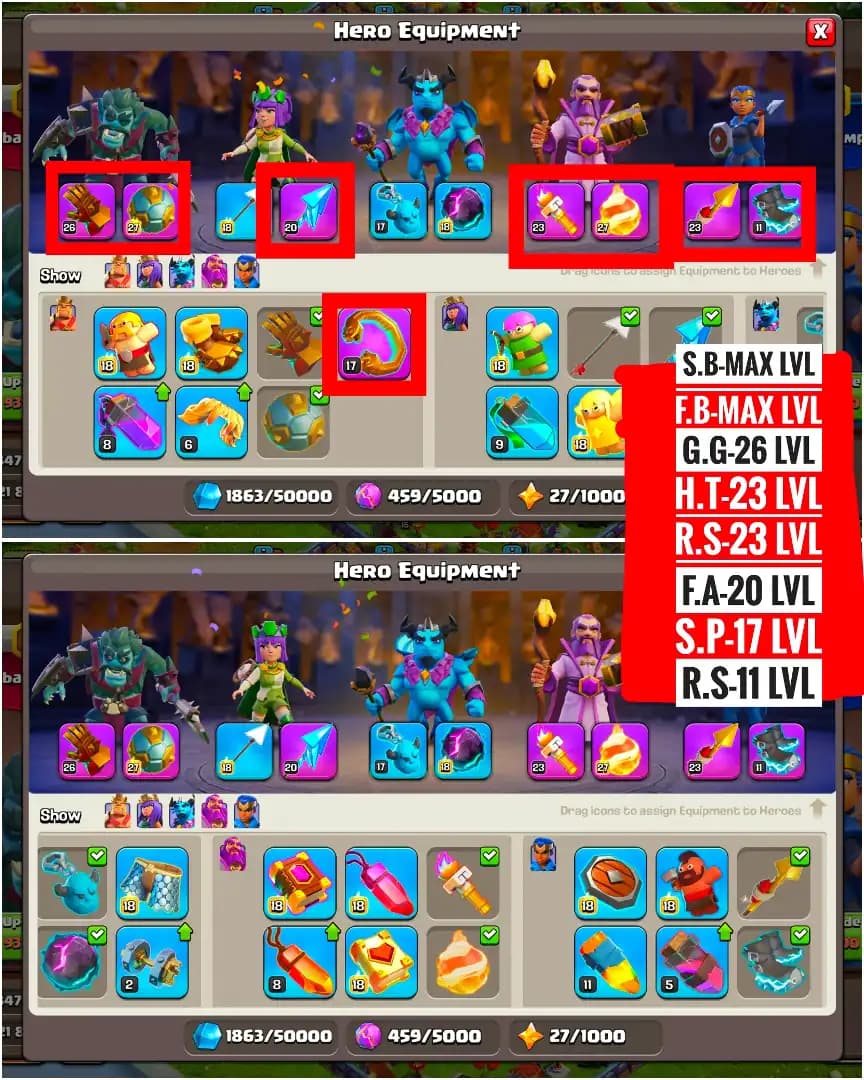 [World Top Epic] Th18 Near Max | High Wall | Nc Yes | 3 Epic Max | Joss Pets | Heroes: 55-63-40-42-50 | 6B | High Dfc | Xp-169 | Full Access