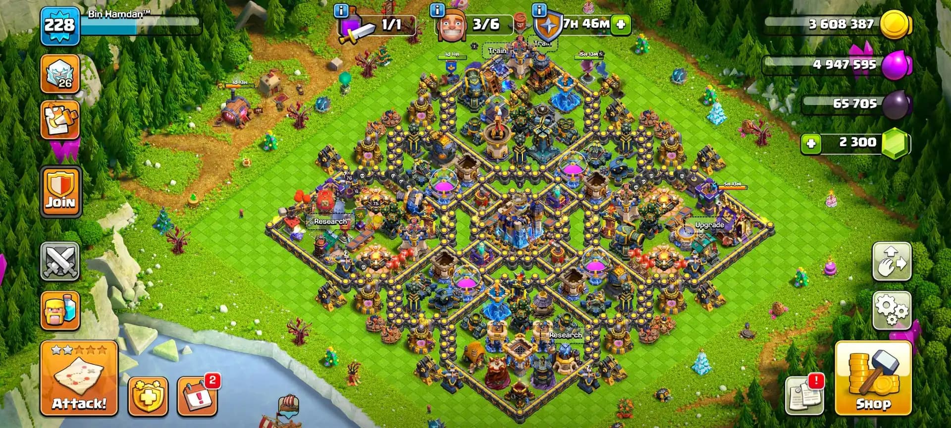 [Cheapest Price] [3 Epic Max] Th18 Near Max | AlcHeMist Max | High Wall | Heroes: 75-76-52-57-35 | Nc Yes | All Epic Avl | Max Type Troops | Xp-228