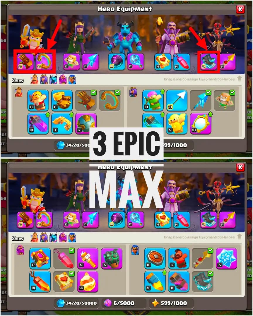 [Cheapest Price] [3 Epic Max] Th18 Near Max | AlcHeMist Max | High Wall | Heroes: 75-76-52-57-35 | Nc Yes | All Epic Avl | Max Type Troops | Xp-228