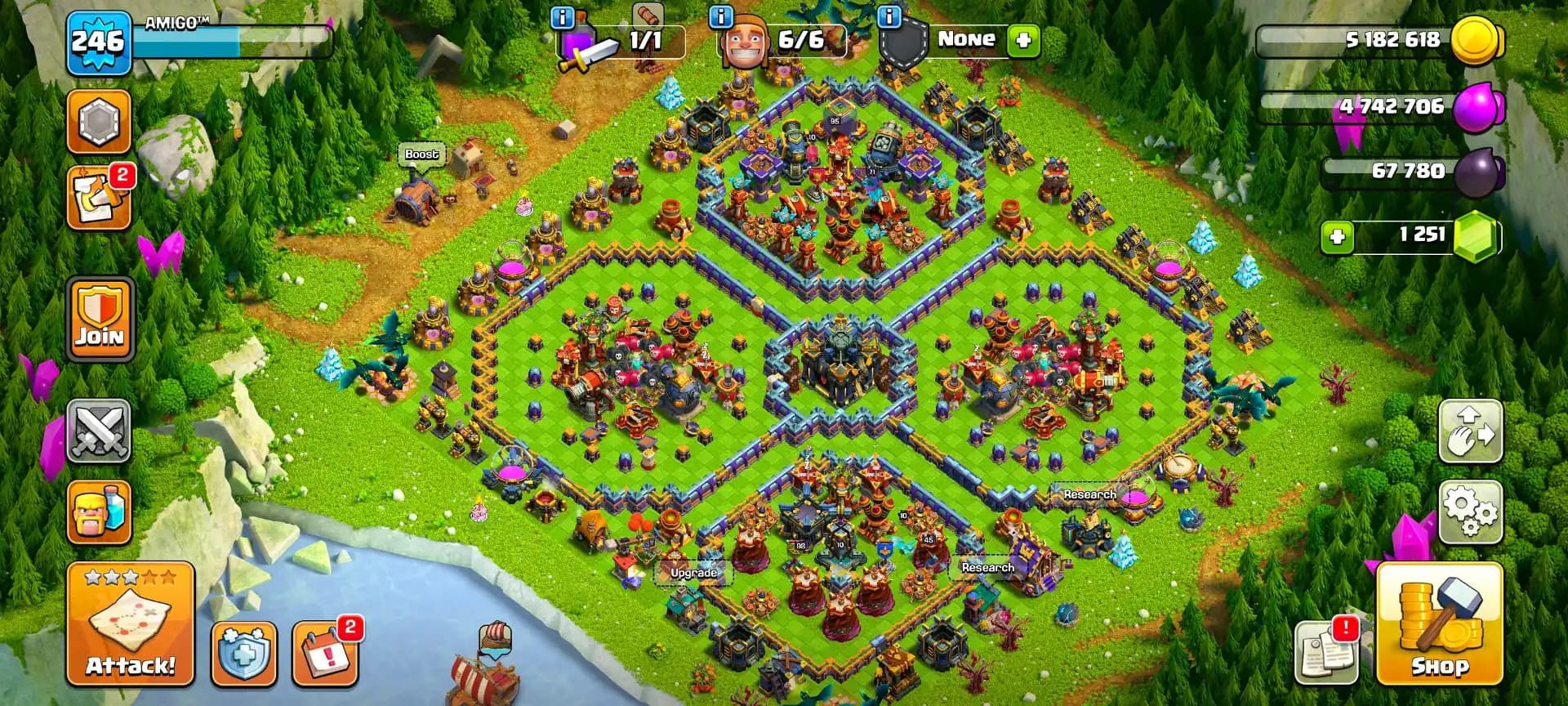 [Top Deal] Th17 Near Max [1 Epic Max/2 Epic 26 Lvl] 14x Skin | Heroes: 95-98-71-70-45 | Max Type Pets | High Dfc+ Wall | Xp-246 | Full Access