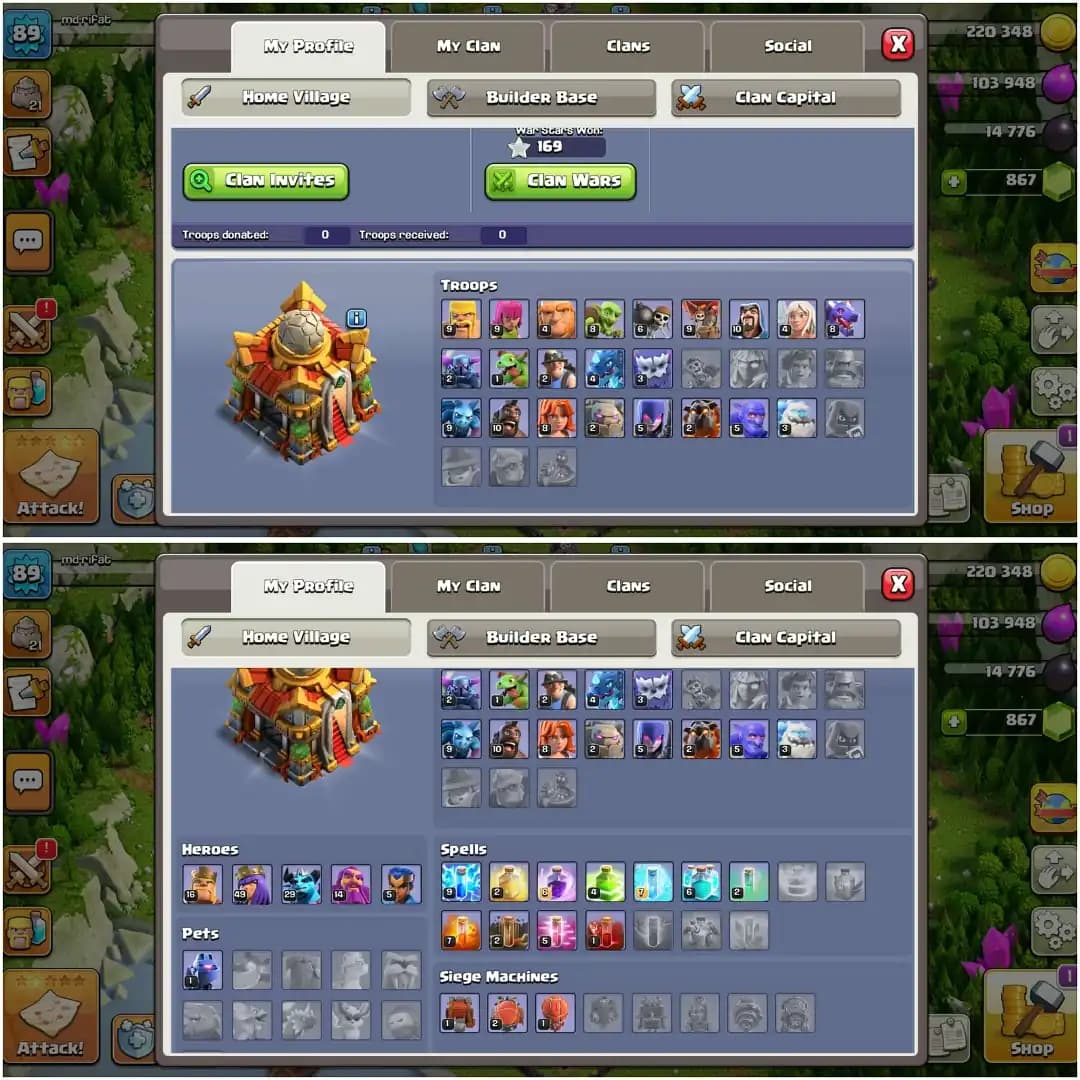 TH 16 PERFECT DONATIONS ✦HERO|16|49|29|14|5✦HIGH DFC✦VERY HIGH EPIC LEVEL ✦NC YES✦5 BUILDER✦HIGH PROFILE✦