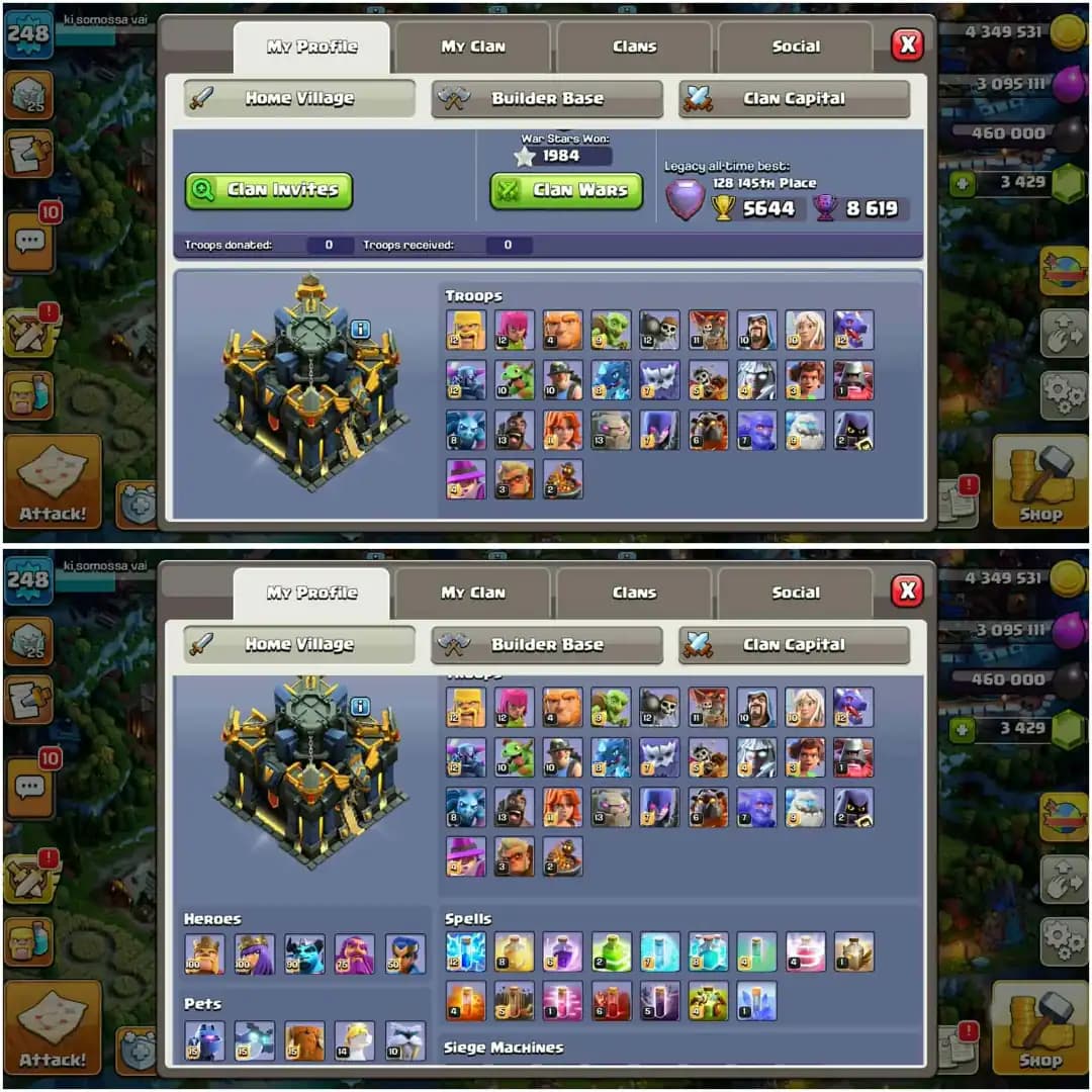 VERY BEST DEAL✦TH 17 MAX ALMOST✦WALL MAX✦DFC MAX✦5 HERO MAX✦VERY HIGH EQUIPMENT✦BH BASE MAX✦NC YES✦MAX PROFILE ✦EVERYTHING VERY GOOD✦