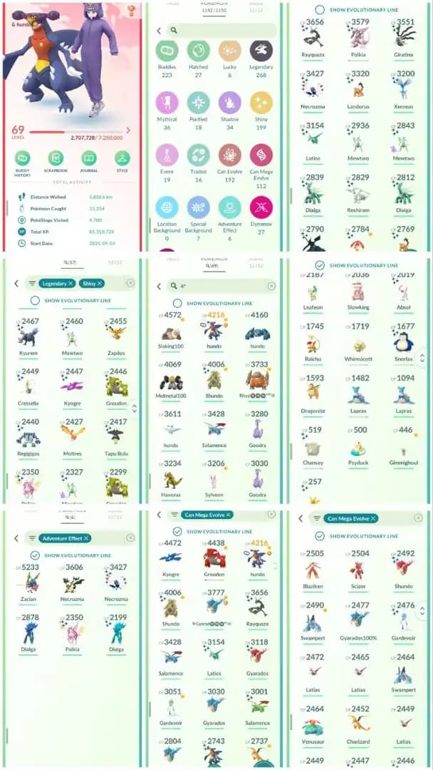 DC1 | Level69 | 268 Legendary | 199 Shiny | 57 Shiny Legend | 4 Shiny Mewtwo Tradable | Mega Shiny Rayquaza | Fused Necrozma |
