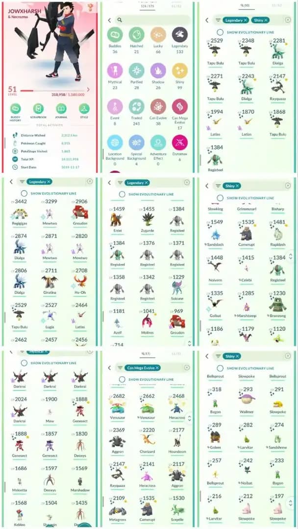 R122 | Level51 | 133 Legendary | 99 Shiny | 10 Shiny Legend | Mega Shiny Rayquaza | Galar Moltress | Shiny Celebi |