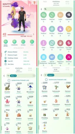 R114 | Level45 | 6 Legendary | 17 Shiny | Rare Shiny Larvesta Tradable | Shiny Ultrabeast | 10 Costume Pokemons | Shiny Costume Raichu |