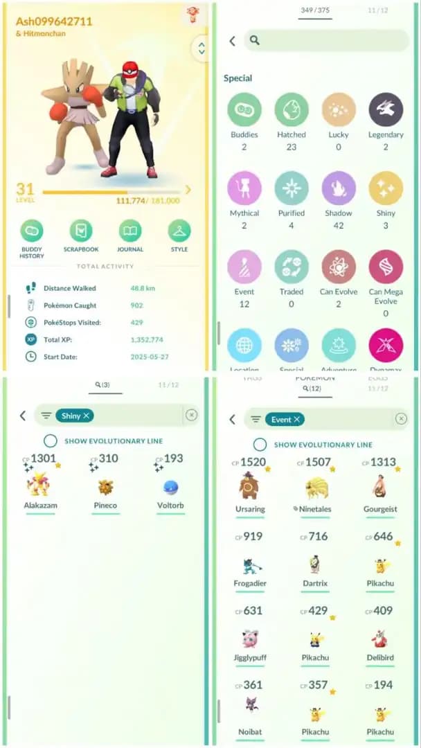 R113 | Level31 | 2 Legendary | 3 Shiny | 12 Costume | 2 Mythical | Mini Account