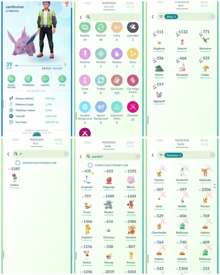 R102 | Level39 | 2 Legendary | 7 Shiny | 21 Dmax | 20 Costume Pokemons | Ultra Rare Hundo Keldeo | 50 Year 2017 Pokemons |