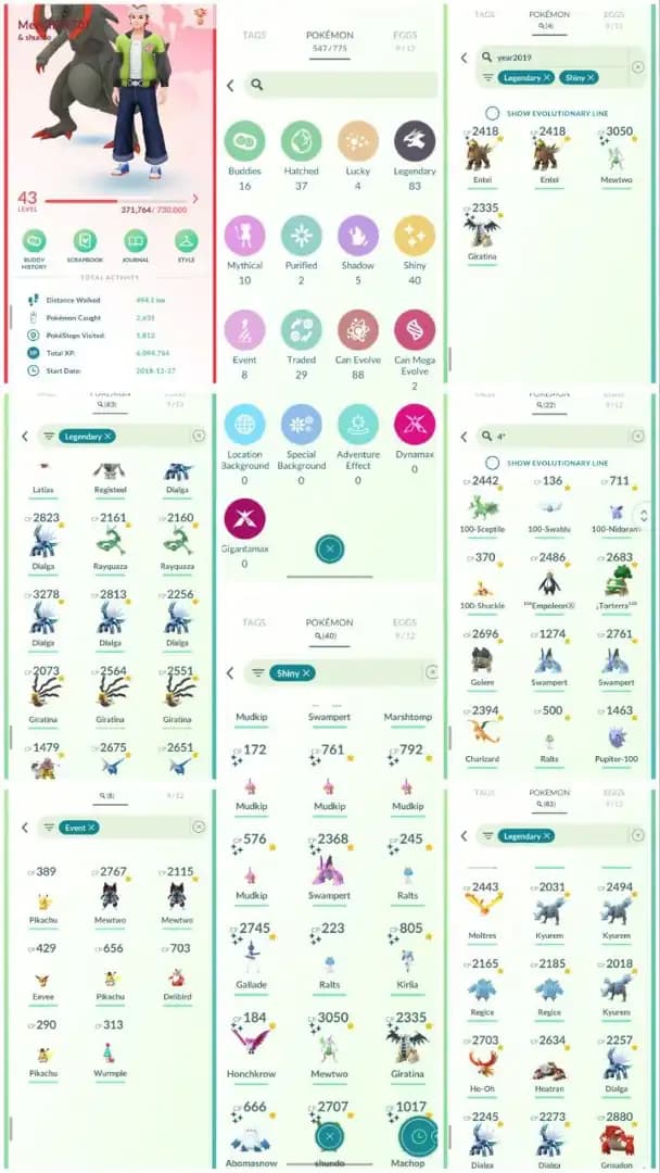 R96 | Level43 | 83 Legendary | 40 Shiny | 4 Shiny Legend Year 2019 Tradable | Shiny Mewtwo 2019 Tradable | 2 Armour Mewtwo | Rayquaza |