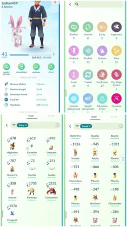 R83 | Level41 | 3 Legendary | 10 Shiny | Good Shines | 19 Costume Pokemons | 2 Mythical | Starter Account