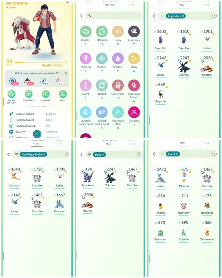 R73 | Level34 | 7 Legendary | 4 Shiny | 2 Shiny Legend | Shiny Zekrom | Shiny Mega Blastoise | 9 Costume Pokemons | 2017 Pokemons |