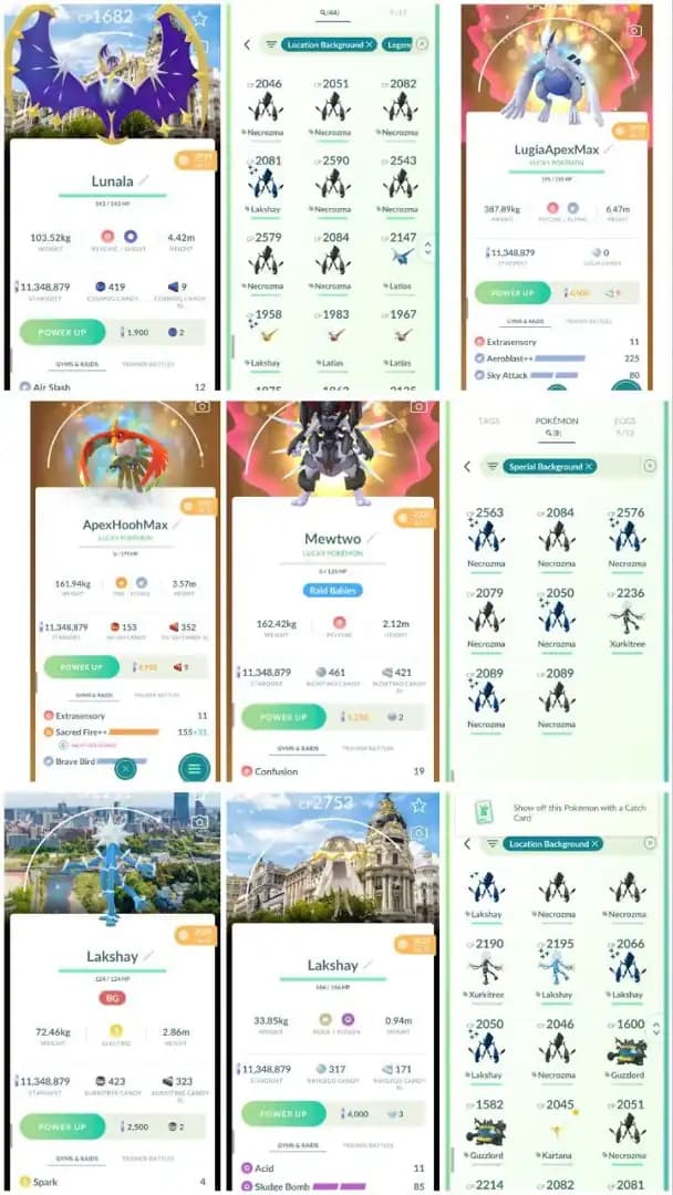 R31 | Level66 | 667 Legendary | 862 Shiny | 126 Shiny Legned | 80 Location Background | 2 Hundo Location Bg Necrozma |