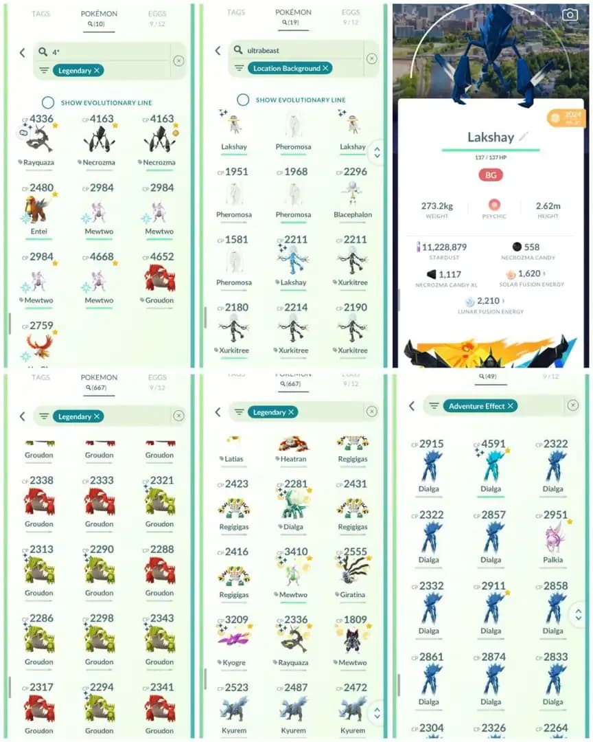 R31 | Level66 | 667 Legendary | 862 Shiny | 126 Shiny Legned | 80 Location Background | 2 Hundo Location Bg Necrozma |