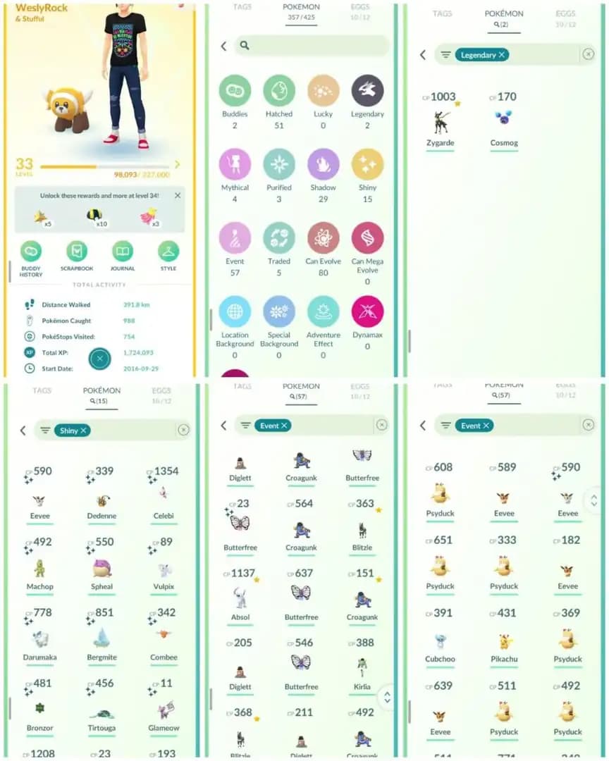 R28 | Level33 | 2 Legendary | Shiny Celebi | Cosmong | Rare Costume Pokemons | 15 Shiny | 2016 Account