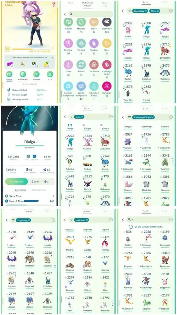 VF43 | Level58 | 135 Legendary | 23 Shiny | 11 Shiny Legend | Shiny ROT Dailga | Lunana | Solgaleo | Galar Moltress |
