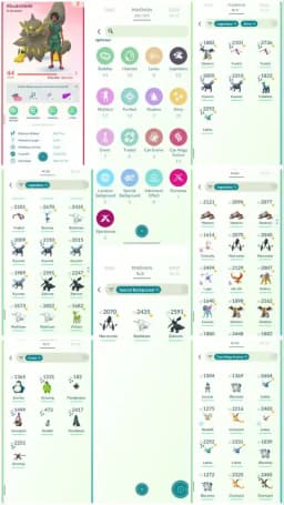 DA1 | Level44 | 63 Legendary | 32 Shiny | 7 Shiny Legend | Special Background Necrozma Reshiram Zekrom | Mega Lucario | Shiny Giratina |