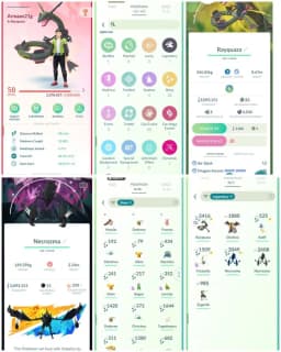 R20 | Level58 | 7 Legendary | 32 Shiny | 4 Shiny Legend | Mega Shiny Rayquaza | 3M Stardust | Shiny Necrozma | Shiny Larvitar | Shiny Eevee |