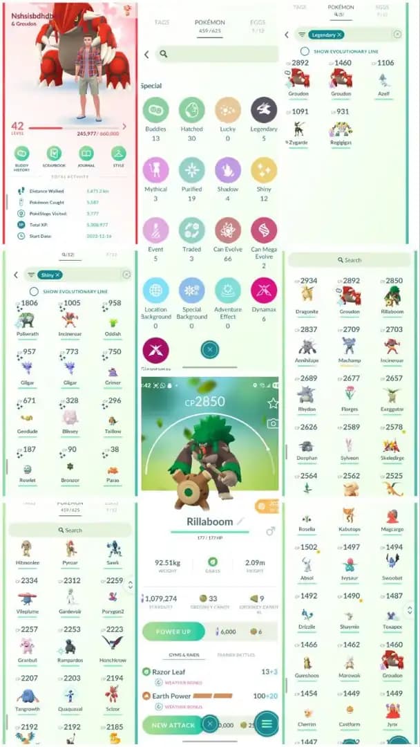 VJ10 | Level42 | 5 Legendary | 12 Shiny | 1M Stardust | Best Account For Trades